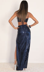 Sequin Maxi Set in Navy