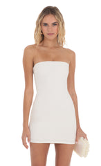 Strapless Bodycon Dress in White
