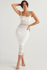 ivory dainty knit midi dress