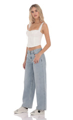 Low Rise Baggy Jeans in Light Blue
