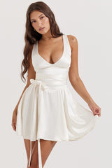 ivory floaty mini dress