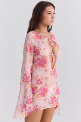 floral print beach cover up