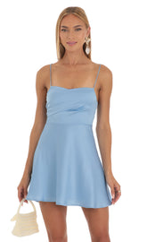 A-Line Mini Dress in Ice Blue