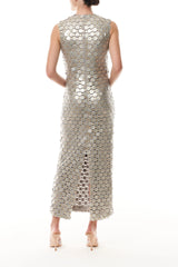 Metallic Disc Shift Dress