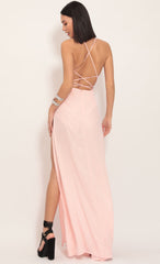 Sequin Maxi Dress in Blush Iridescence