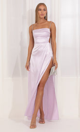 Rhinestone Maxi Dress in Purple