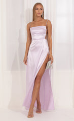 Rhinestone Maxi Dress in Purple