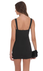 Lace Bust Bodycon Dress in Black