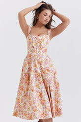 ivory floral midi sundress