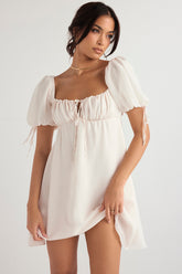 ivory georgette mini dress