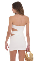 Conch Cutout Bodycon Dress in White