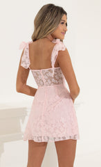 A-line Floral Dress in Pink