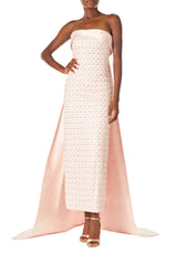 Rosé Beaded Satin Gown