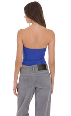 Mesh Rhinestone Top in Royal Blue