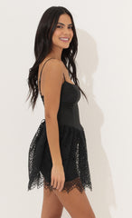 Fit and Flare Dress in Black