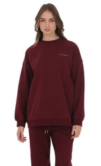 Lucy Oversized Crewneck in Burgundy