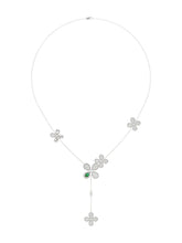 Floral White Gold Y Necklace