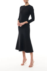 Long Sleeve Wool Midi Dress