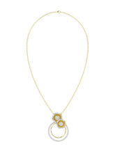 Halo Flower Yellow Gold Pendant Necklace