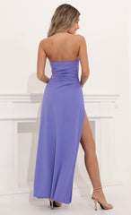 Strapless Maxi Dress in Shimmer Purple