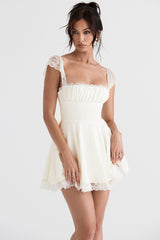 ivory a-line mini dress