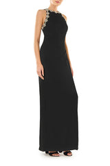 Sleeveless Jewel Neck Gown