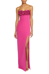 Strapless Crepe Column Gown