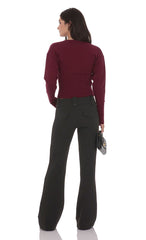 Low Rise Boot Cut Pants in Black