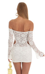 Lace Cutout Dress in White