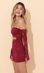Bodycon Lace Dress in Red
