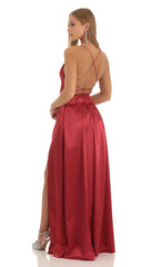 Slit Maxi Dress in Red