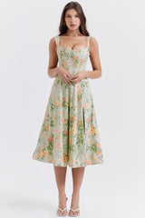 light jade print midi sundress