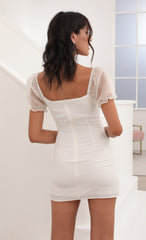 Puff Sleeve Dress in White