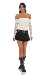 Lace Off Shoulder Top in Ivory