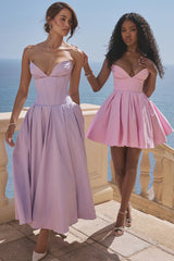 cotton candy twill strapless mini dress