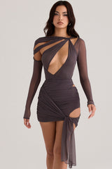 shadow layered mini skirt