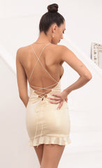 Gold Croc Ruffle Dress