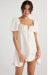 ivory georgette mini dress