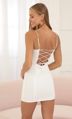 Techno Crepe Bodycon Dress in White