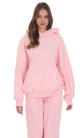 Fleece Lucy Hoodie in Pink