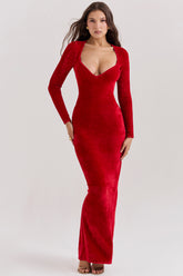 scarlet chenille sweetheart dress