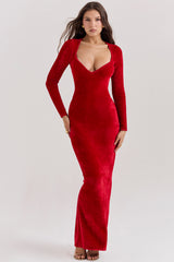 scarlet chenille sweetheart dress