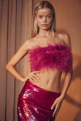 hot pink trimmed bandeau