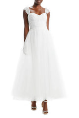 Flutter Sleeve Tulle Midi