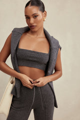 charcoal cashmere blend bralette