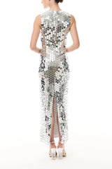 Sleeveless Mirror Midi Sheath