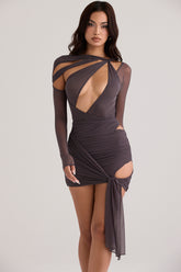 shadow layered mini skirt