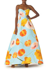 Poppy Printed Ball Gown