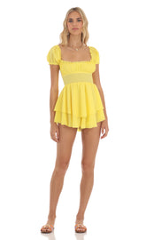 Crepe Romper in Yellow