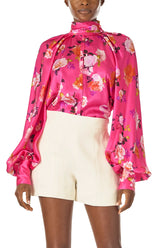 High Neck Blouse With Full Sleeves